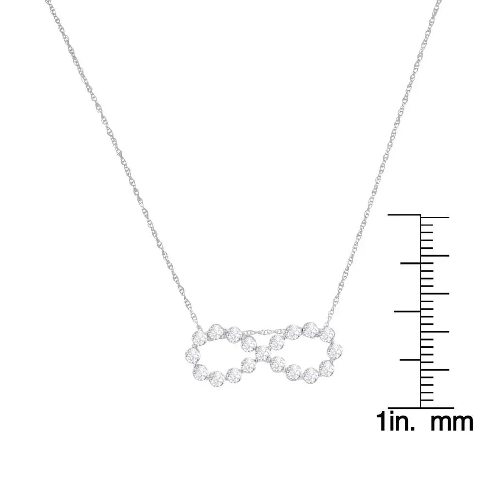 Haus of Brilliance Sterling Silver and Diamond Infinity Pendant Necklace